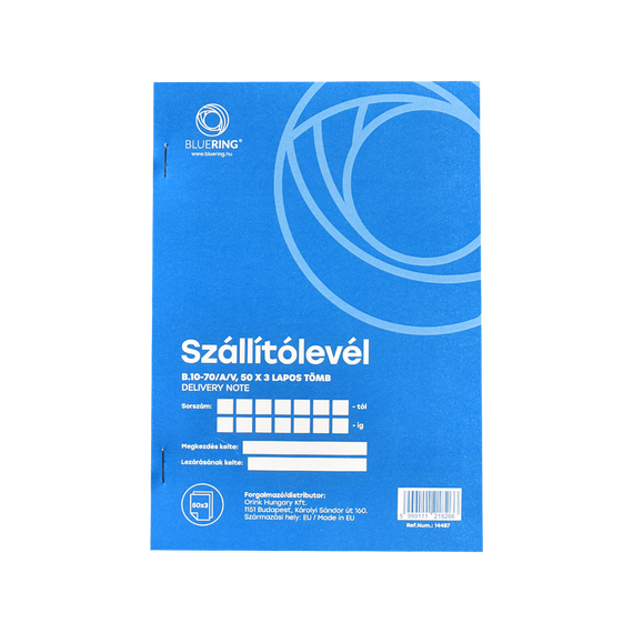 Szállítólevél A5, 50x3lapos B.10-70/A/V Bluering®