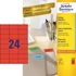 Kép 2/3 - Etikett címke, 70 x37mm, univerzális, 24 címke/ív, 100 ív/doboz, Avery piros