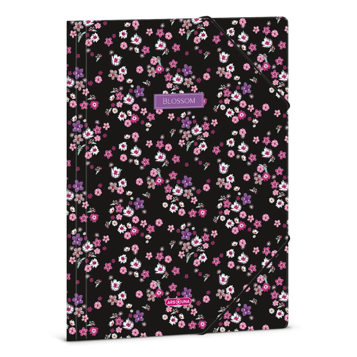Ars Una Pearl Blossom black A/4 gumis dosszié