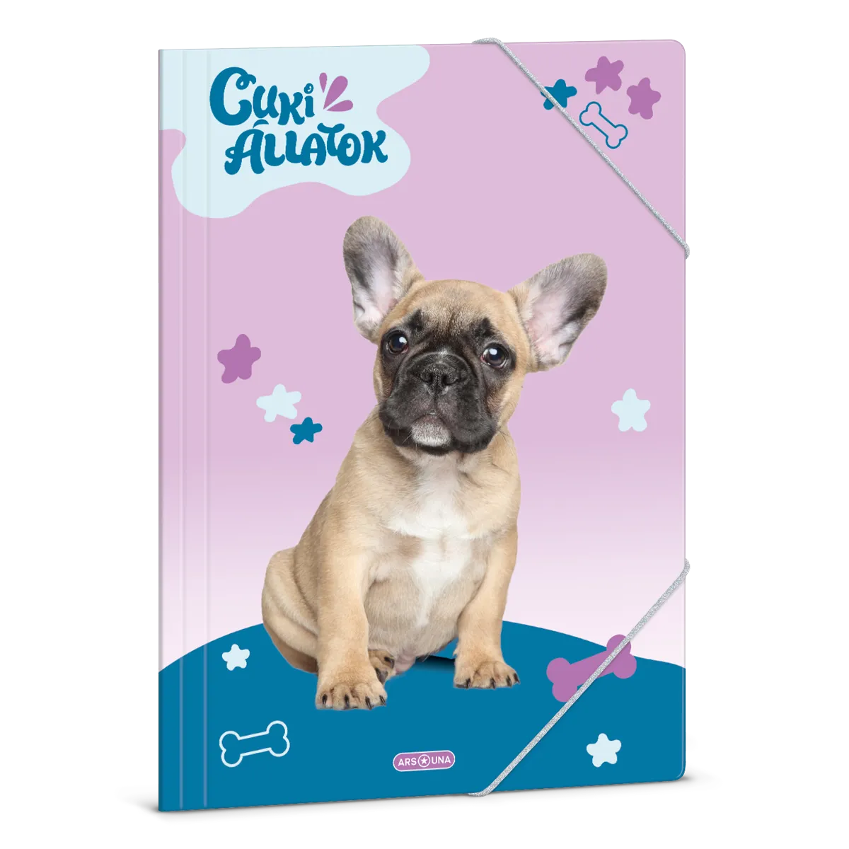 Ars Una Cuki Állatok-Francia bulldog A/4 gumis dosszié