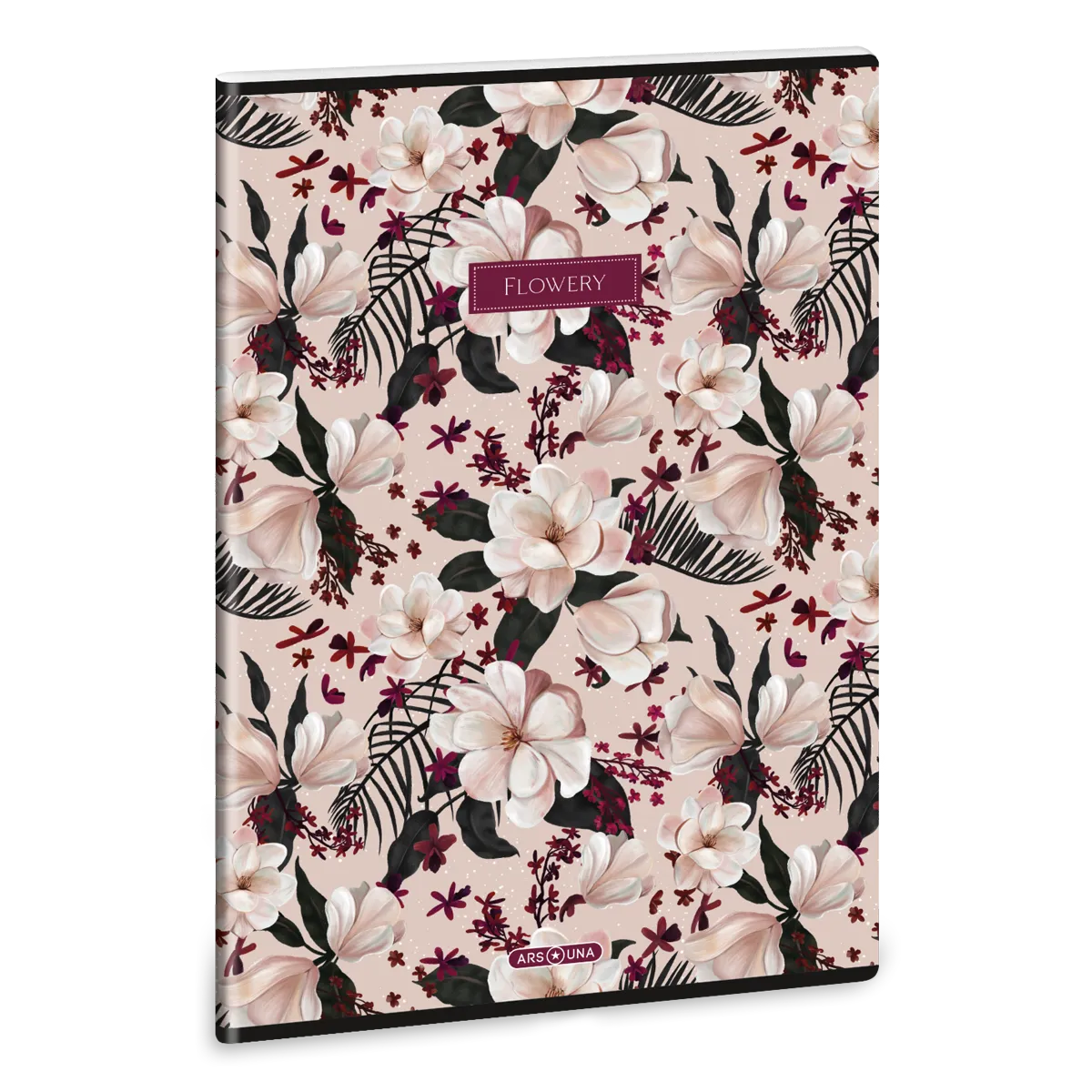 Ars Una Flowery pink  A/4 extra kapcsos füzet-vonalas