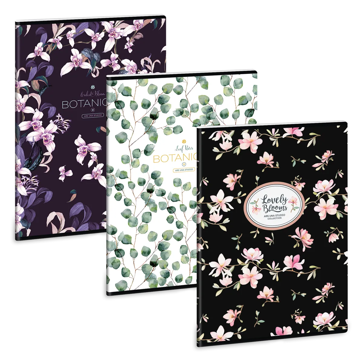 Ars Una Botanical Flowers-Mix A/4 extra kapcsos füzet-négyzethálós