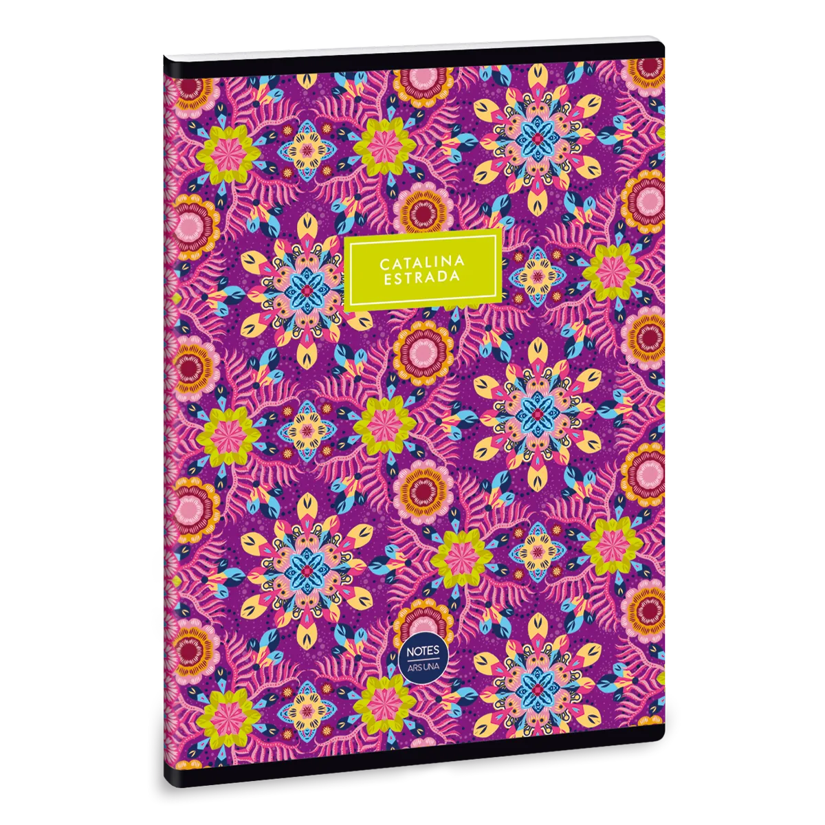 Catalina Estrada Pink Flowers A/5 extra kapcsos füzet-vonalas