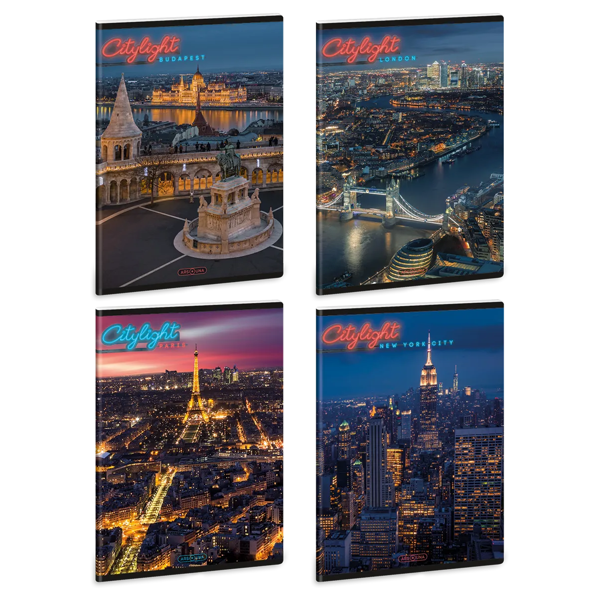 Ars Una City light A/5 extra kapcsos füzet-négyzethálós
