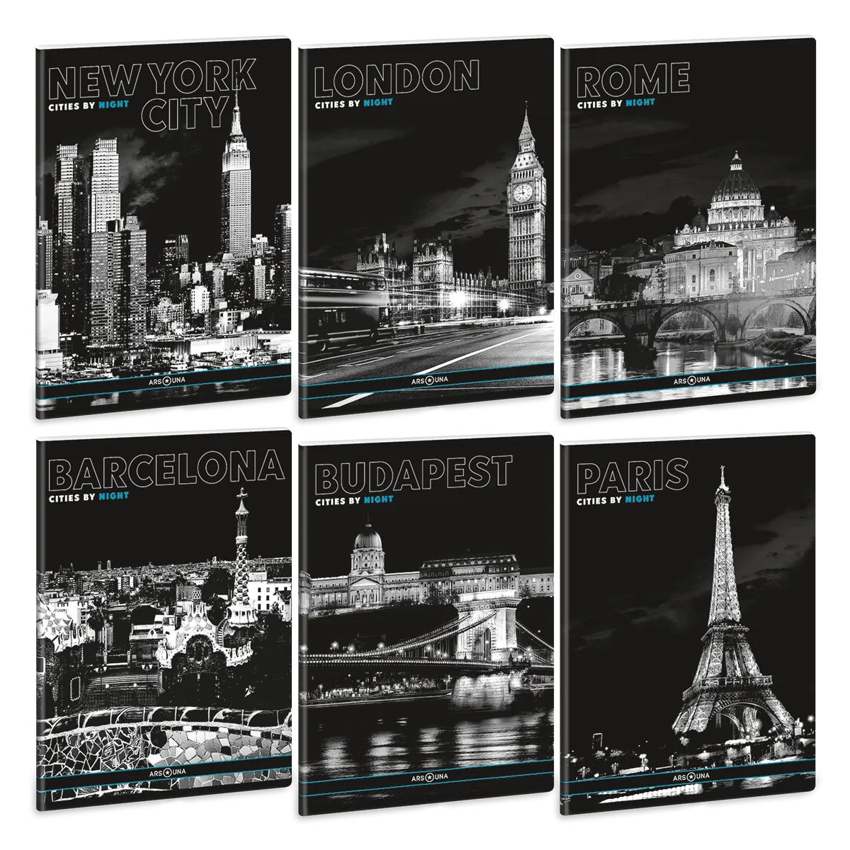 Ars Una Cities by Night A/5 extra kapcsos füzet-sima
