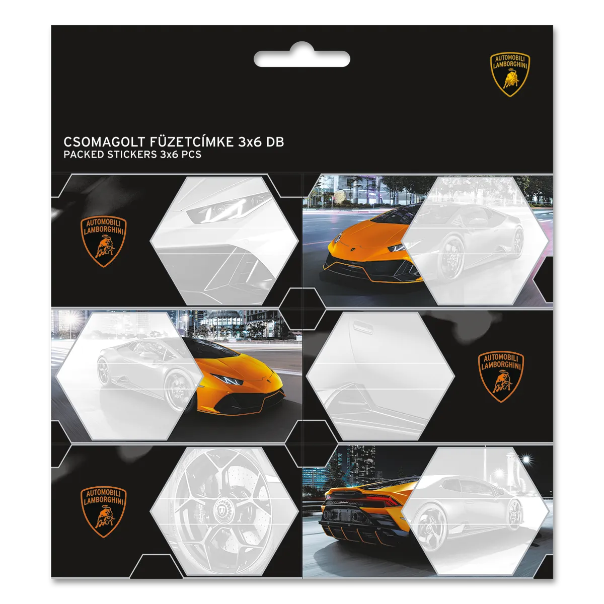 Lamborghini csomagolt füzetcímke (3x6 db)