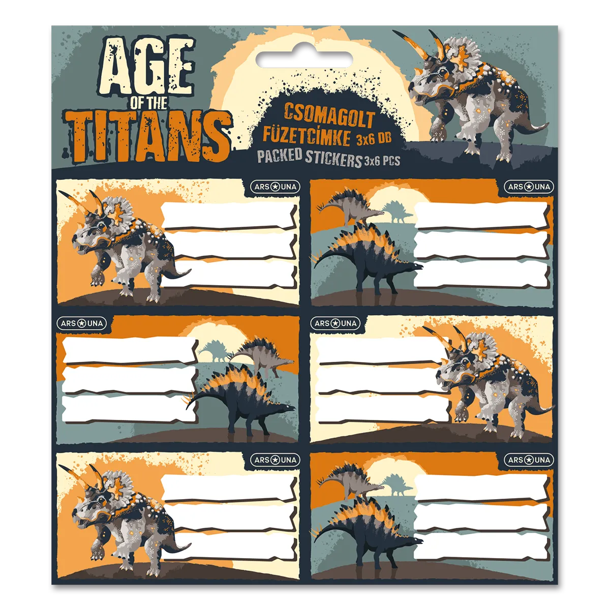 Ars Una Age of the Titans csomagolt füzetcímke (3x6 db)