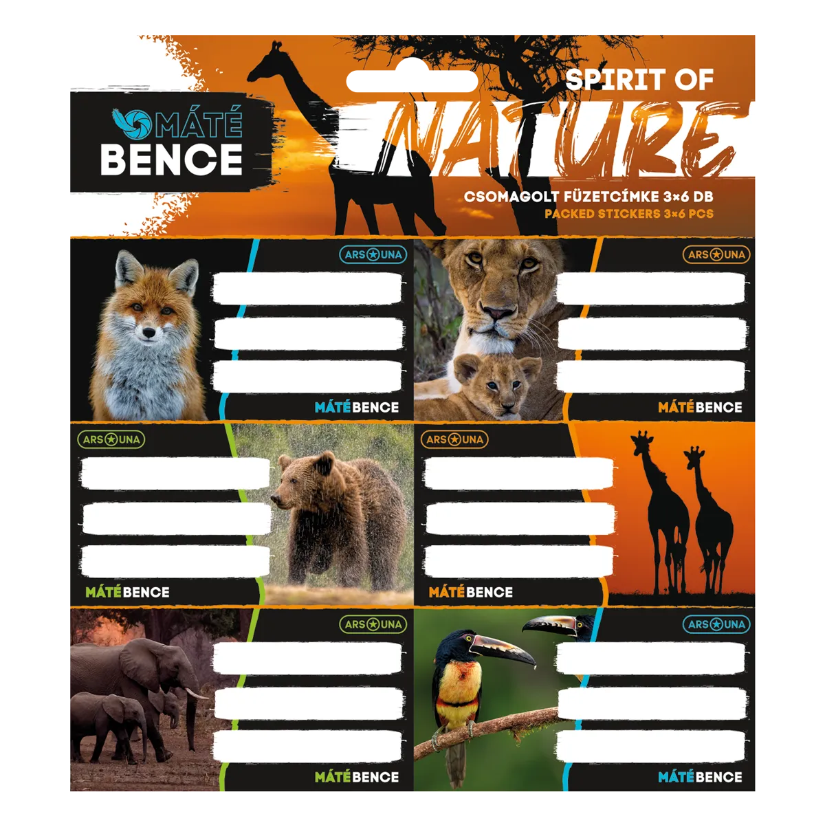 Ars Una Máté Bence Spirit of Nature csomagolt füzetcímke (3x6 db)