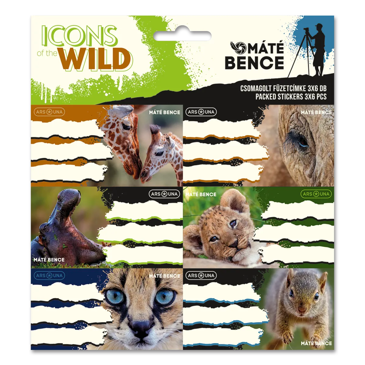 Ars Una Máté Bence Icons of the Wild csomagolt füzetcímke (3x6 db)