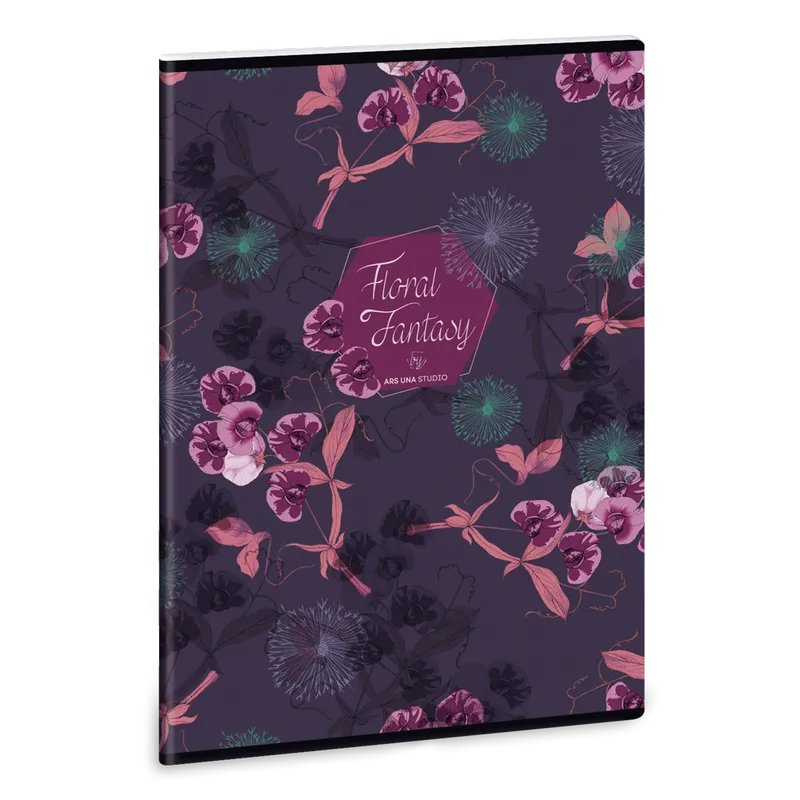Ars Una Floral Orchidea A/4 extra kapcsos füzet-négyzethálós
