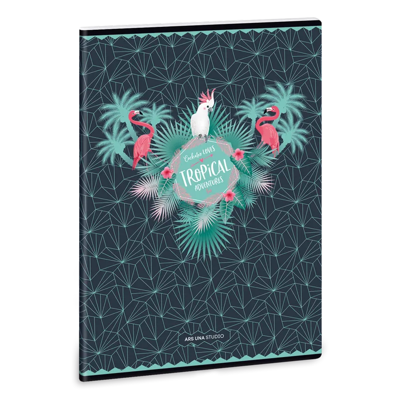 Ars Una Pink Flamingo A/4 extra kapcsos füzet-négyzethálós